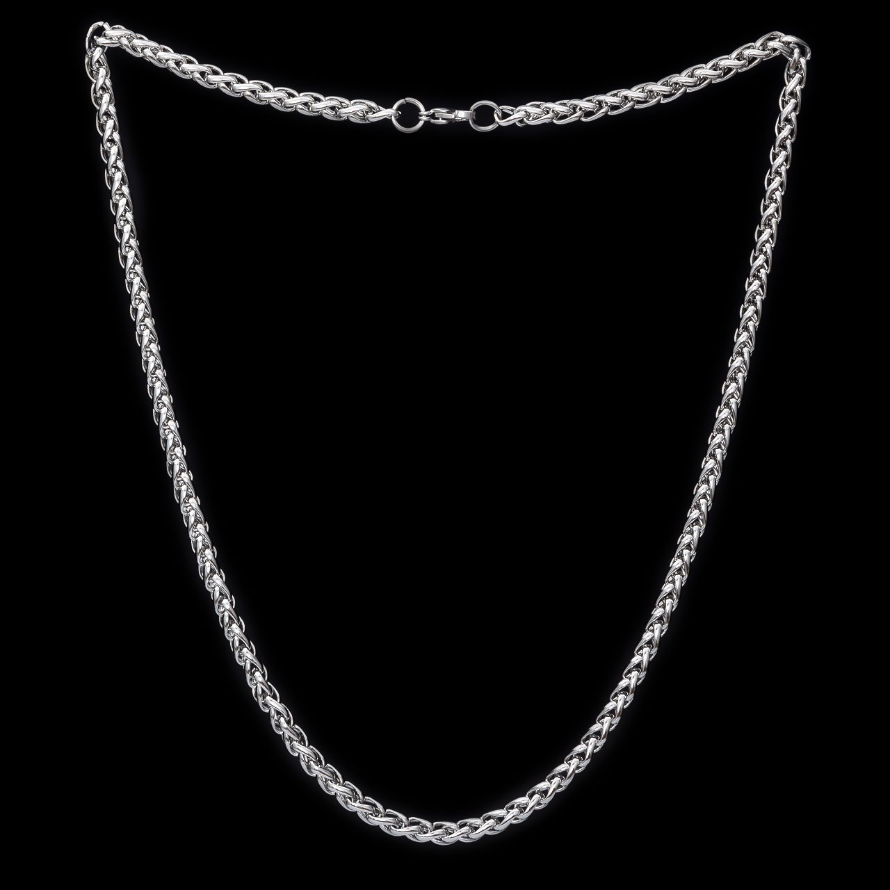 Dreifach Zopfkette Edelstahl 5 mm 105 cm Kette