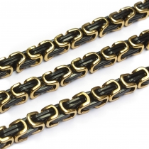 Byzantiner Königskette Armband Panzerkette Edelstahl Farbe gold schwarz 6,5 mm