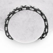 Byzantiner Kette Edelstahl silber schwarz6,5 mm 26 cm Armband