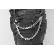 Hosenkette Edelstahl Schlüsselkette Biker Königskette silber 30-80