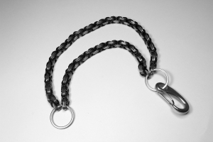 Hosenkette Edelstahl Schlüsselkette Biker Königskette silber-schwarz 30-80