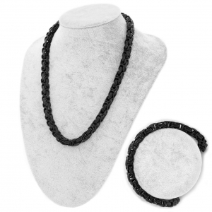 Byzantiner Königskette Armband Panzerkette Edelstahl Farbe schwarz